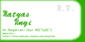 matyas unyi business card